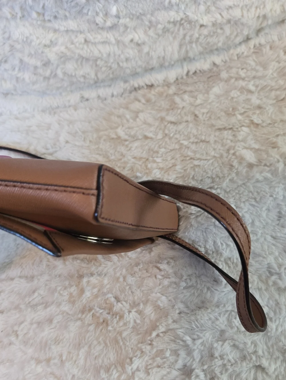 kate spade Brown Saffiano Crossbody with Turn-Lock EUC